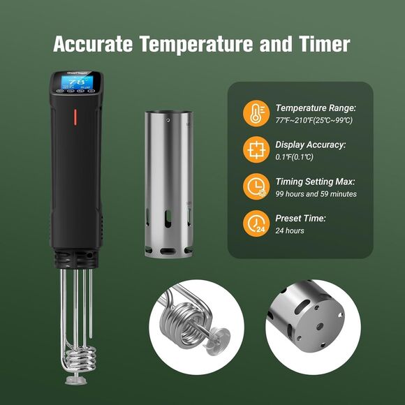 CharMeter Sous Vide Cooker Machine Wifi 1000 W Immersion Circulator App Control - Picture 8 of 13